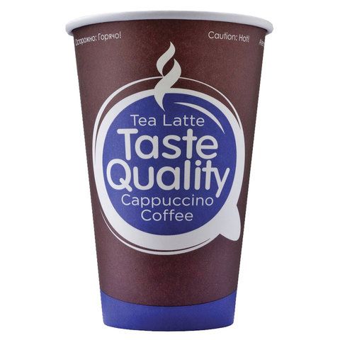 Стакан одноразовый бумажный 300/360 мл, D 80 мм, КОМПЛЕКТ 50 шт., однослойный, Taste Quality, холодное/горячее, Ve, ФОРМАЦИЯ, HB80-360-2299