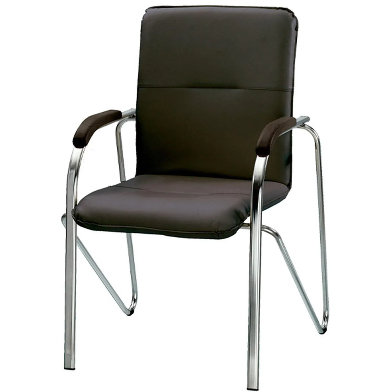 Конференц-кресло 1L5_UA_EChair SAMBA Chrome к/з черный/к/з (V-4)