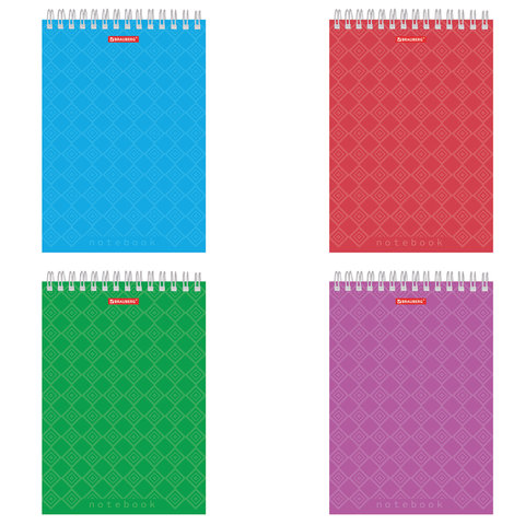 Блокнот А5 146х205 мм, 60 л., гребень, картон, жесткая подложка, клетка, BRAUBERG, "Классика", 129812