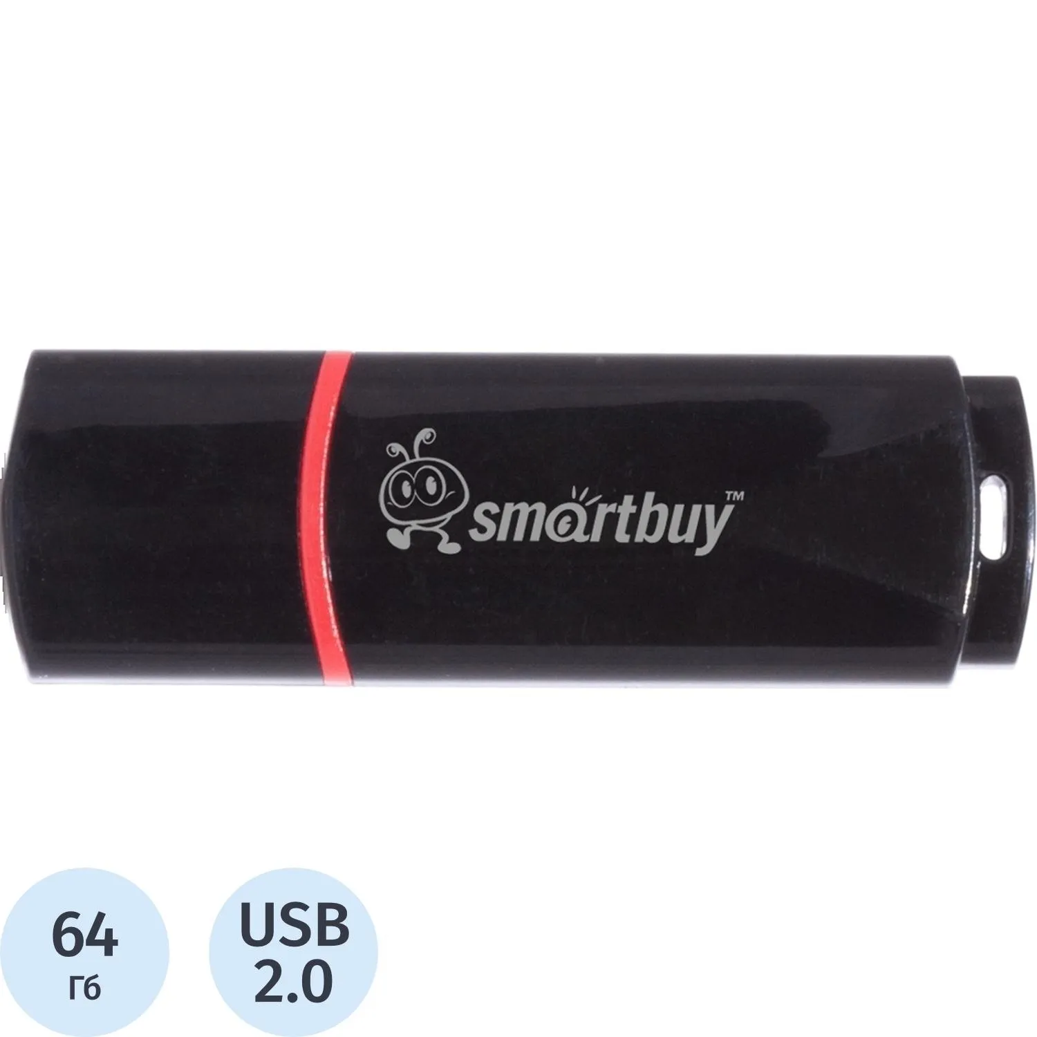 Флеш-память Smartbuy Crown, 64Gb, USB 2.0, чер, SB64GBCRW-K, 896124К