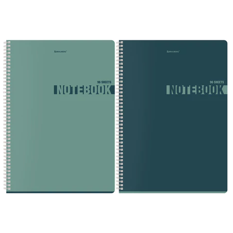 Тетрадь А4, 96 л., BRAUBERG, гребень, клетка, матовая ламинация, "NoteColor" (микс в спайке), 405316