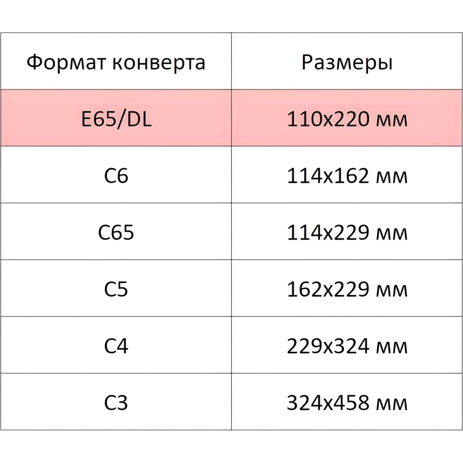 Конверт в упаковке ECOPOST E65 стрип 110х220, 80г 1000 шт/уп/1786