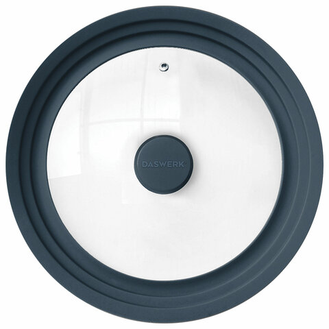 Крышка для любой сковороды и кастрюли универсальная 3 размера (24-26-28 см) антрацит, DASWERK (ДАСВЕРК), 607589