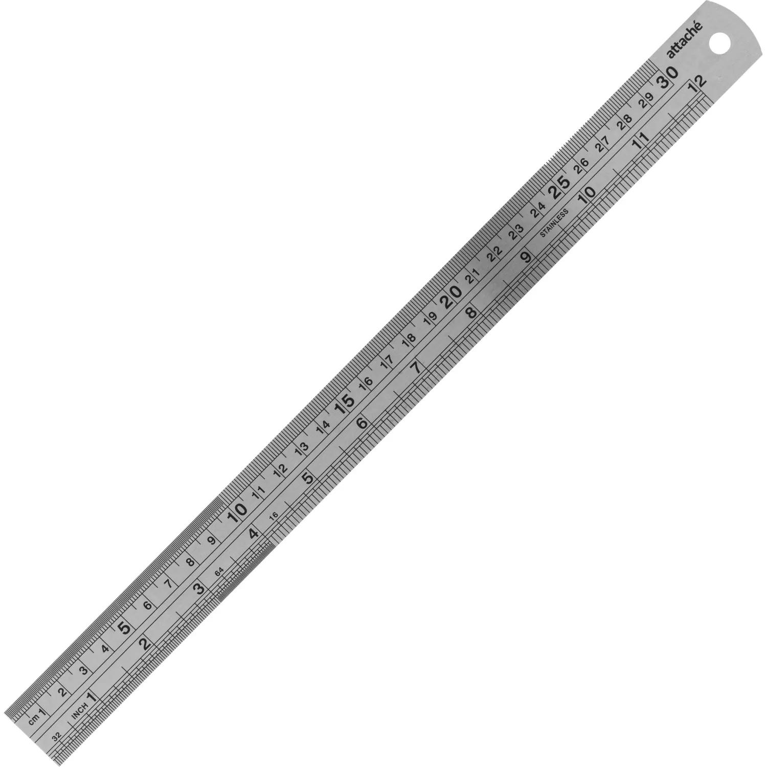 Линейка металлическая 30см Attache  (12х1 ), 35821К