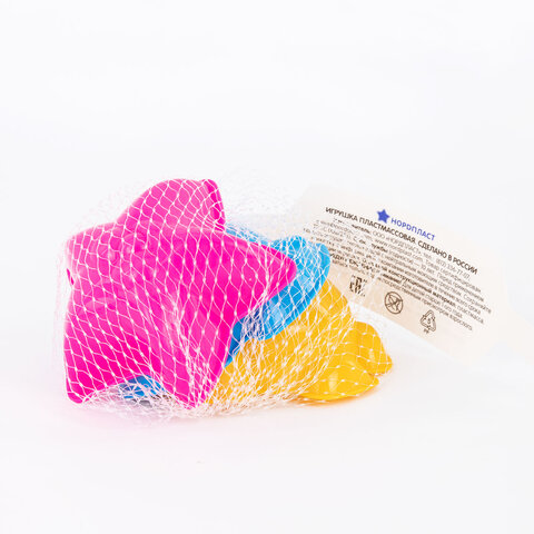 Формочки для песка "Морские", набор 3 шт., размер единицы 8x8x9 см, НОРДПЛАСТ, 29