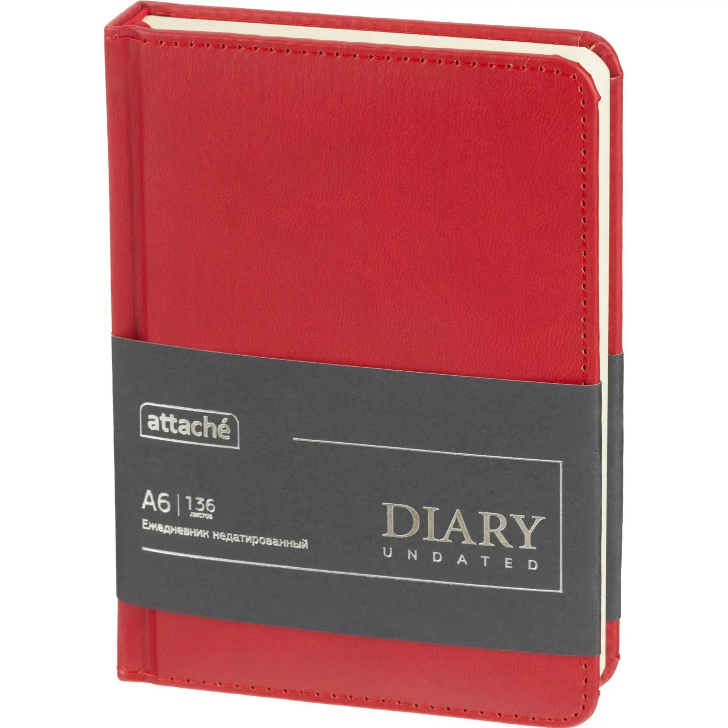 Ежедневник недатированный ATTACHE ClassicА6, 136л, красный, 2214606К