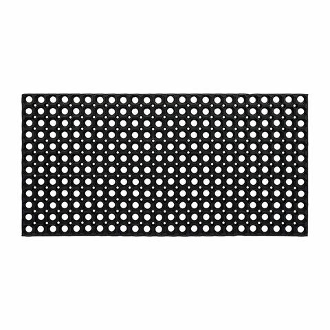 Коврик входной резиновый крупноячеистый грязезащитный 50х100 см, толщина 22 мм, черный, VORTEX