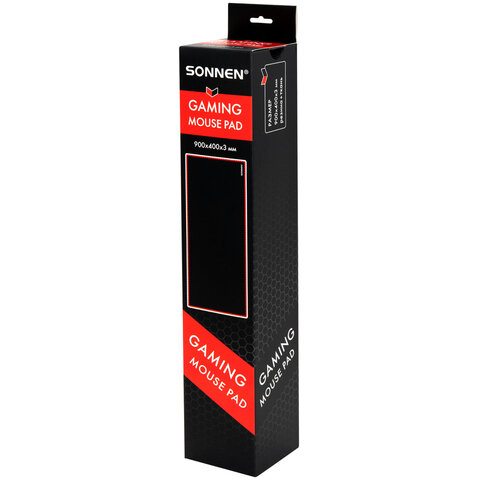 Коврик для мыши и клавиатуры большой SONNEN "BLACK TITAN XXL" 900х400х3 мм, черный, 513959