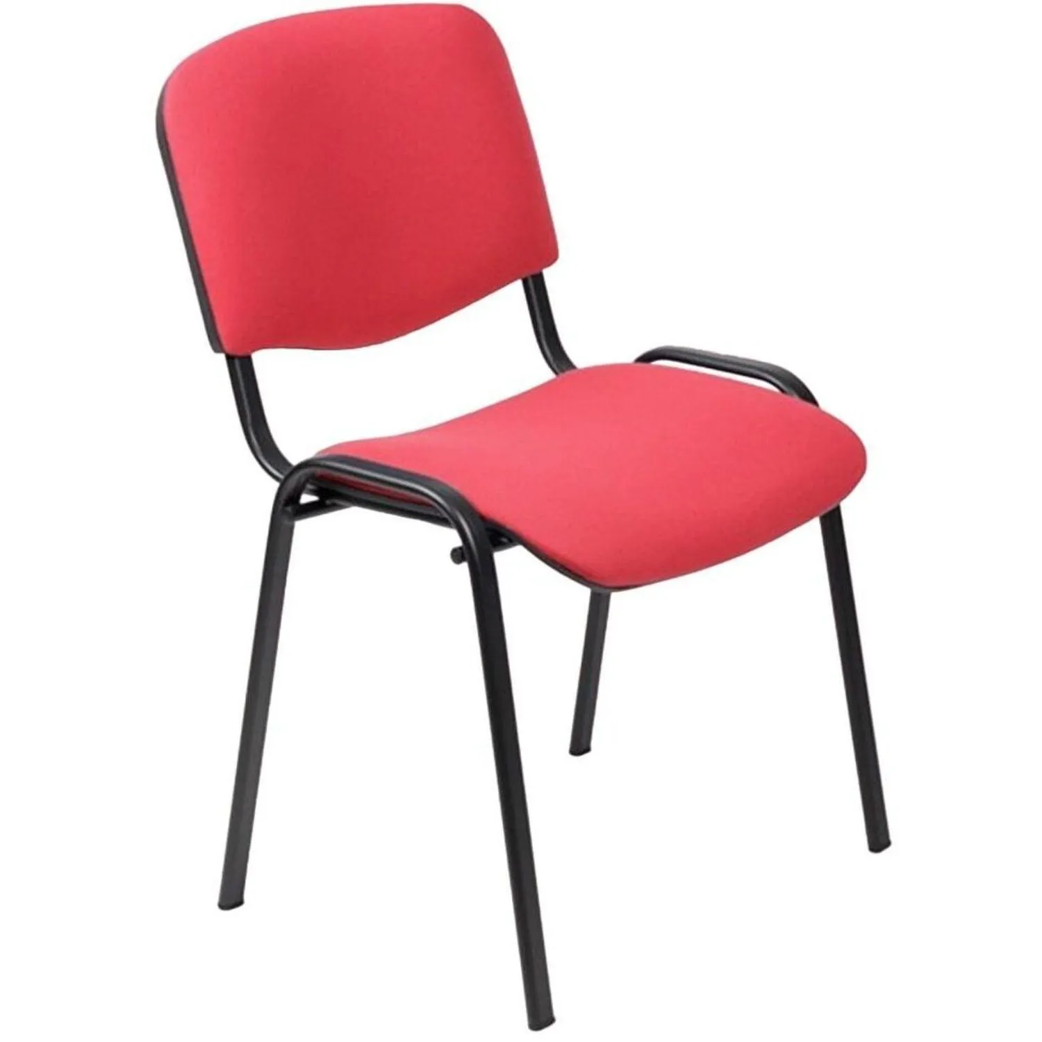 Стул 1L5_UA_EChair Rio(ИЗО/ISO) чёрн, ткань красная C02