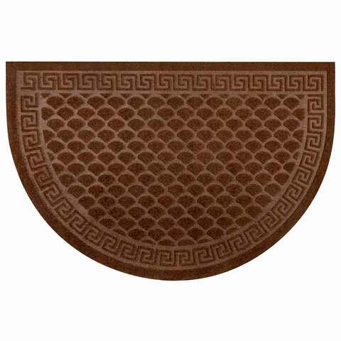 Коврик придверный 60х90 см, ВЕНГЕ, грязезащитный, 430 г/м2, ПОЛУКРУГ, фактурный ЧЕШУЙКИ, ЛЮБАША, 701053