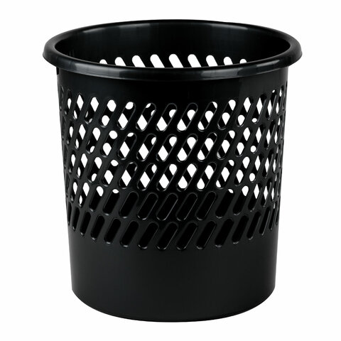 Корзина для бумаг STAFF "Basic" сетчатая, 10 л, черная, 237917