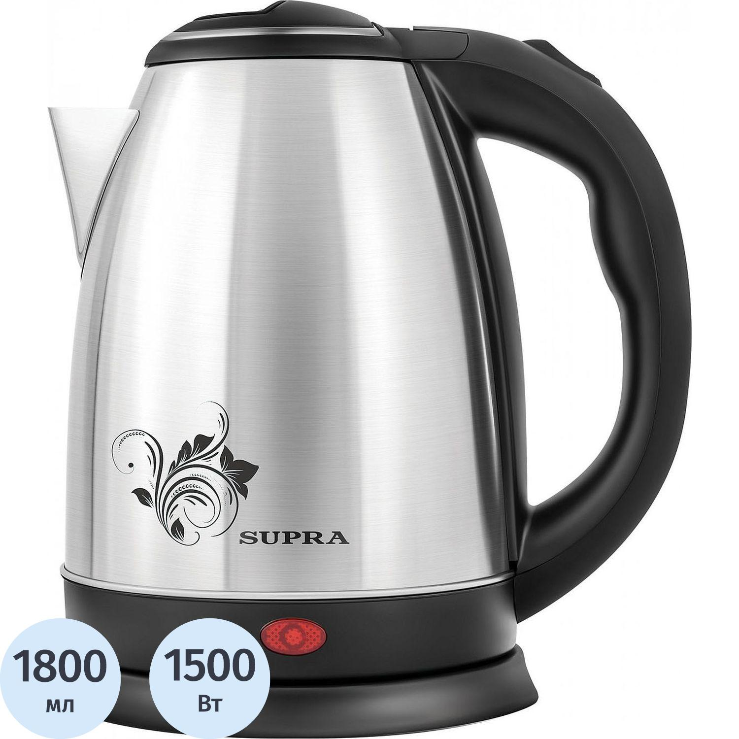 Чайник SUPRA KES-1802S, 1,8л, 1500Вт, металл