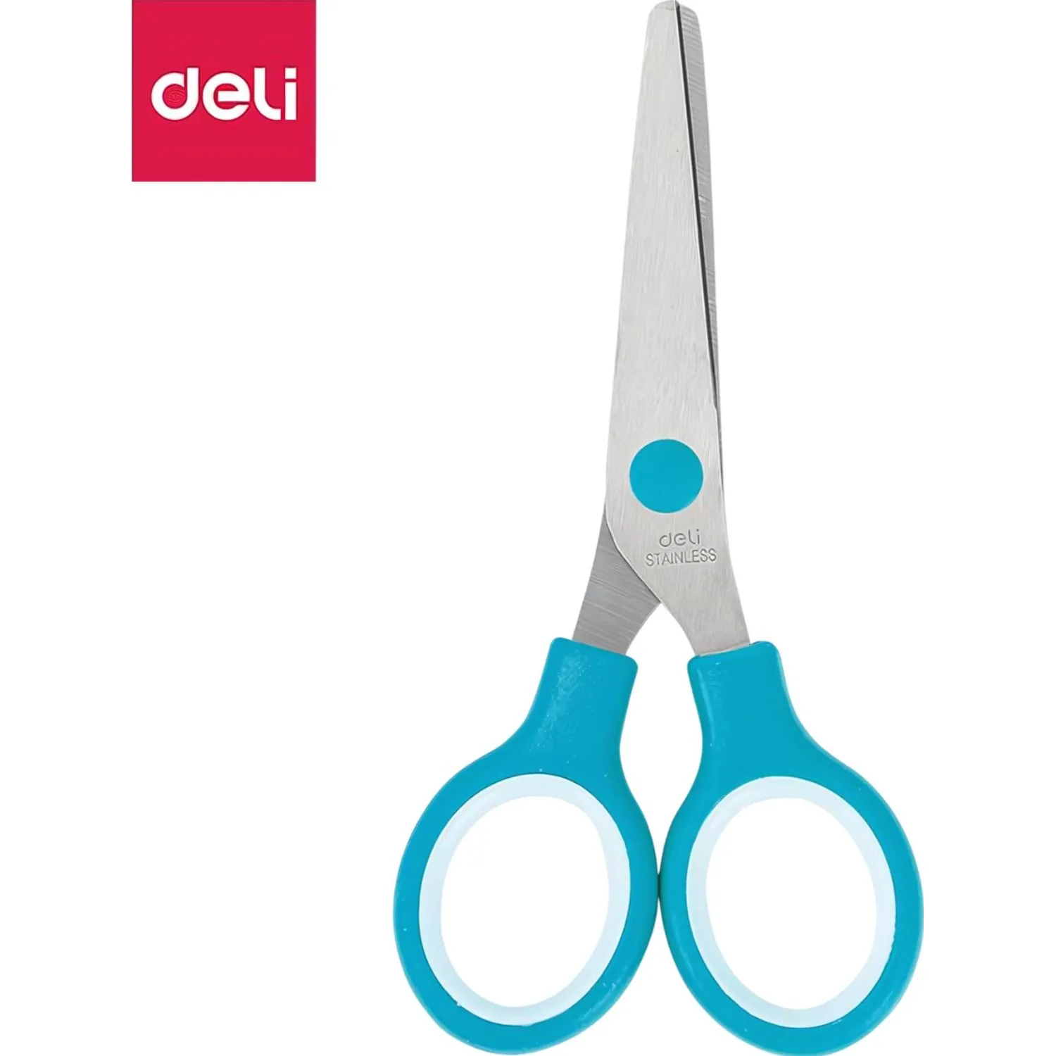 Ножницы детские Deli E6007, сталь, круглые ручки, 132 мм, цвет ассорти