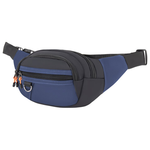 Сумка на пояс HEIKKI PROMPT (ХЕЙКИ), 2 отделения, регулируемый ремень, карман-антивор, синяя, 37х14х5 см, 273927