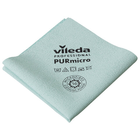 Салфетки VILEDA "ПУРмикро Актив" КОМПЛЕКТ 5шт, супервпитывание, микроволокно, зеленый 38*35см 174070