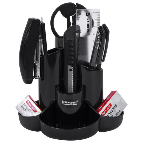 Канцелярский набор BRAUBERG "Богемия", 10 предметов, черный, 236951