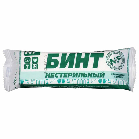 Бинт марлевый нестерильный 10 см х 5 м, плотность 28 (±2) г/м2, индивидуальная упаковка, NF