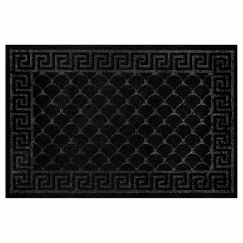 Коврик придверный 60х90 см, ЧЕРНЫЙ, грязезащитный, 430 г/м2, фактурный рисунок ЧЕШУЙКИ, ЛЮБАША, 701060