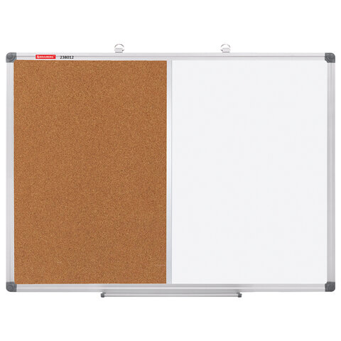 Доска комбинированная: магнитно-маркерная, пробковая для объявлений 60х90 см, BRAUBERG Extra, 238183