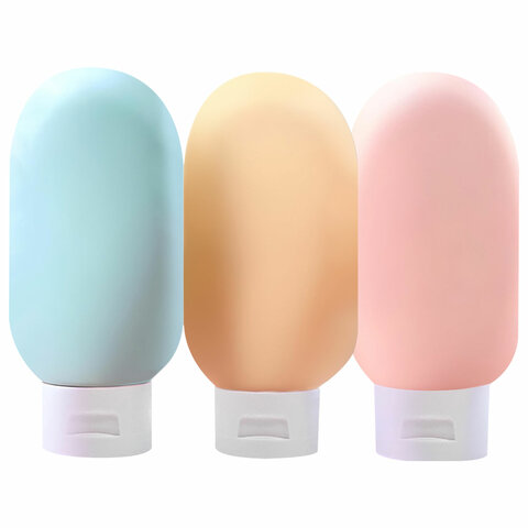 Дорожный набор флаконов в косметичке с наклейками, 3х60 мл, 3 матовых цвета, DASWERK (ДАСВЕРК), 609296