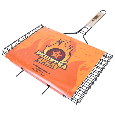 Решетка-гриль универсальная, размер 435х285 мм, глубина 18 мм, оксидированное покрытие, 101404, 701743