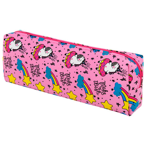 Пенал-косметичка ПИФАГОР, мягкий, "UNICORN", прямоугольный, 20х7х4 см, 229265