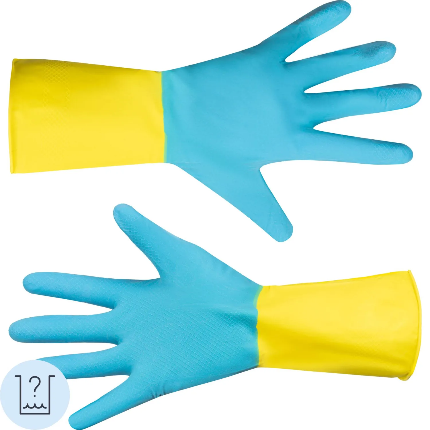 Перчатки хозяйственные Gloves Lux BICOLOR сине-желтые р.M, 2369661К