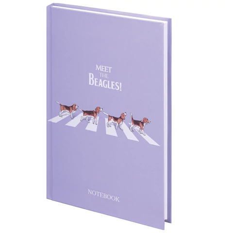 Блокнот А5 134х206 мм, 80 л., твердый, клетка, выборочный лак, STAFF, "Beagles", 114424