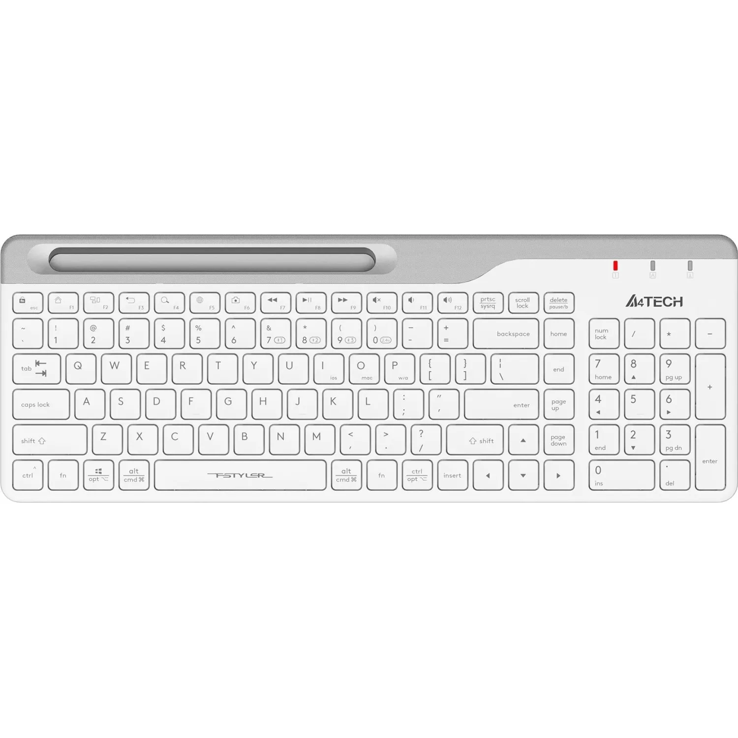 Клавиатура A4Tech Fstyler (FBK25 WHITE) белый/серый USB беспроводн/BT/Radio, 1729899К