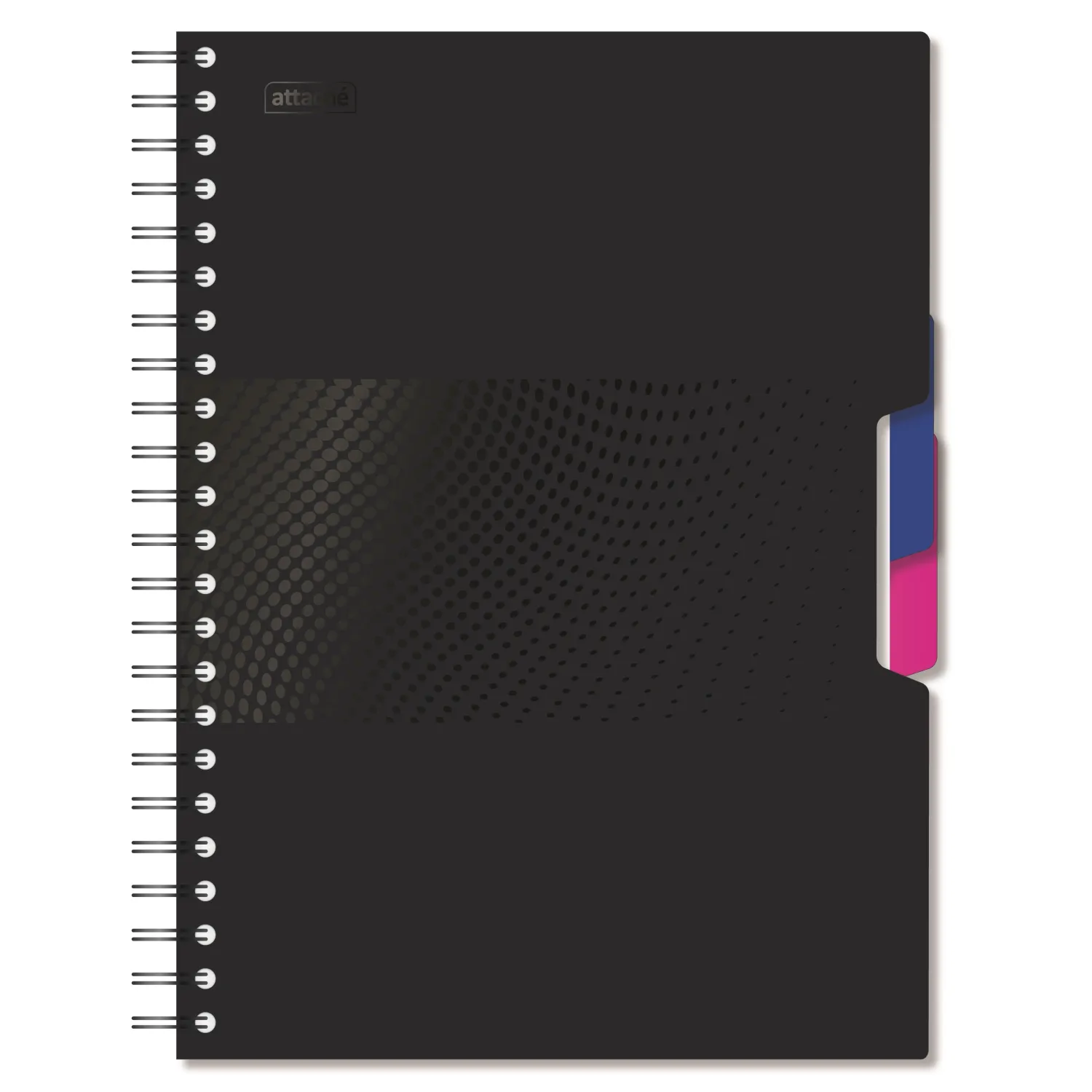 Бизнес-тетрадь А4,140л,кл,спир,пласn.обл,2разд Attache DIGITAL черн 876745
