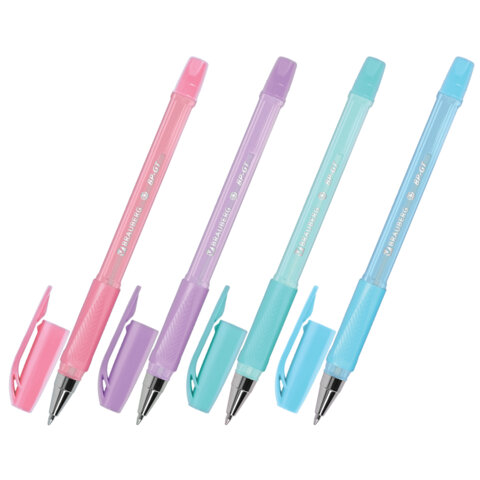 Ручка шариковая BRAUBERG BP-GT PASTEL, СИНЯЯ, корпус ассорти, пишущий узел 0,7 мм, линия письма 0,35 мм, 144503