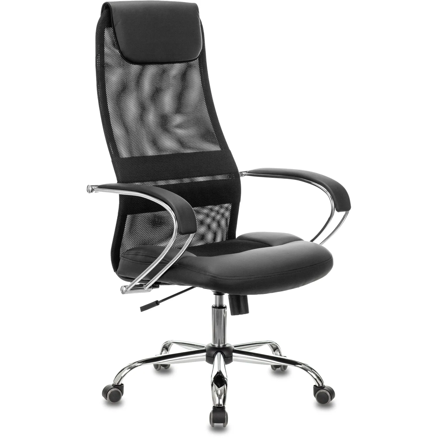 Кресло 1L5_VB_Бюрократ CH-608SL/BLACK сетка/ткань/кожзам черн.,хром