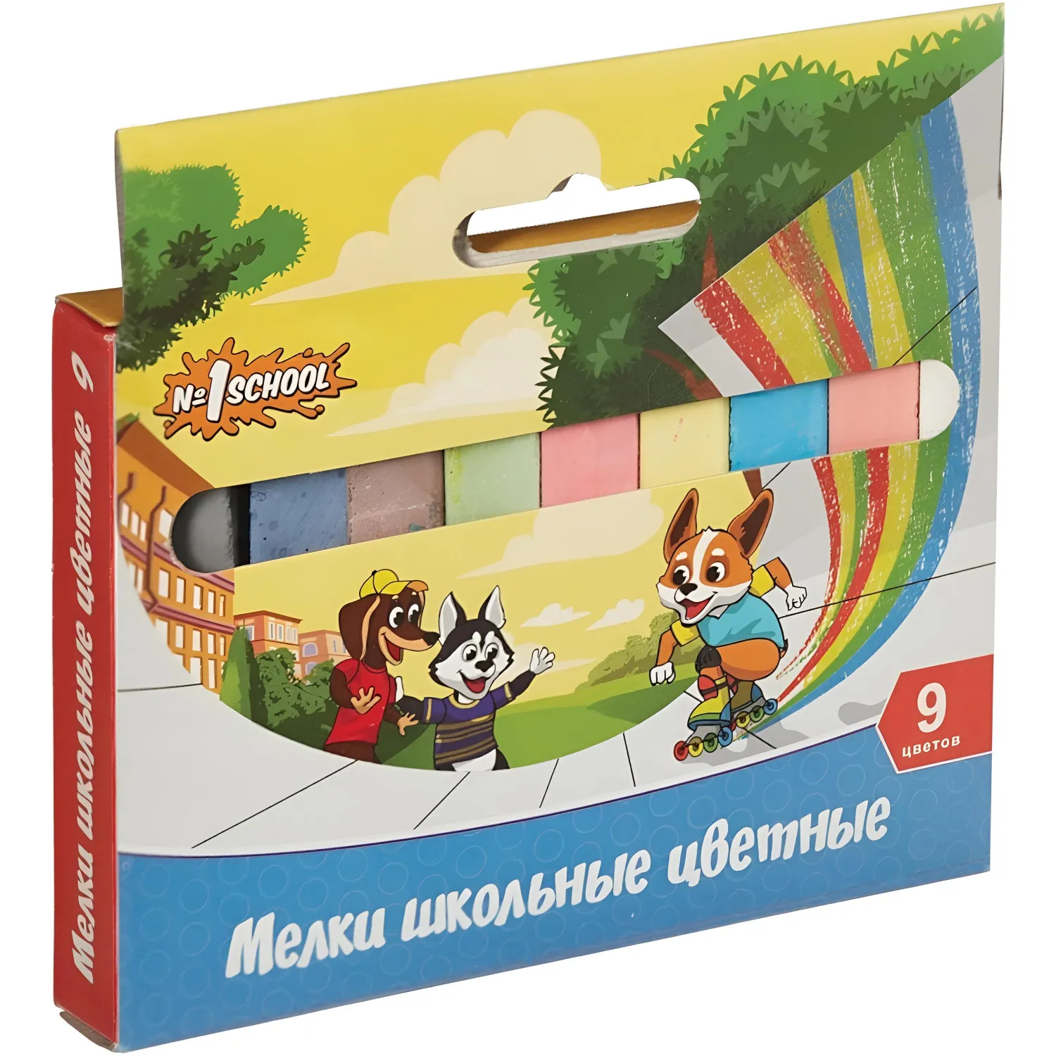 Мел школьный №1 School Шустрики  9 цв картон