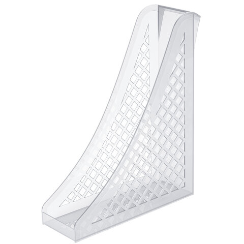 Лоток вертикальный для бумаг BRAUBERG ECO, 240х80х290 мм, сетчатый, прозрачный, 239016