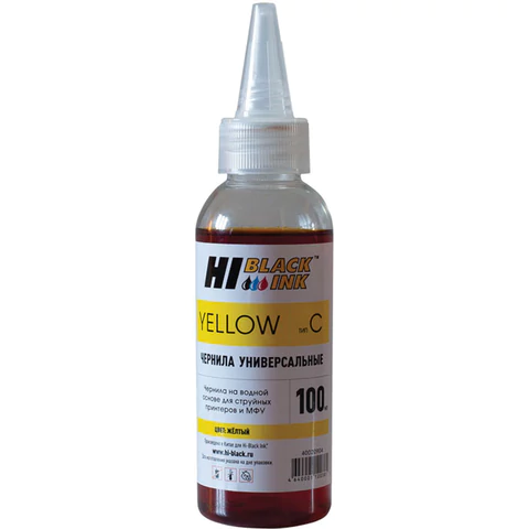 Чернила HI-BLACK для CANON (Тип C) универсальные, желтые 0,1 л, водные, HB-CAN-Y-100ML