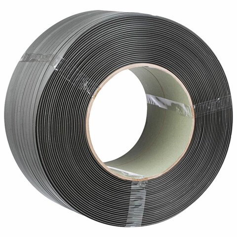 Стреппинг лента полипропиленовая серая, 15 мм х 1 мм, длина 1200 метров, 609094