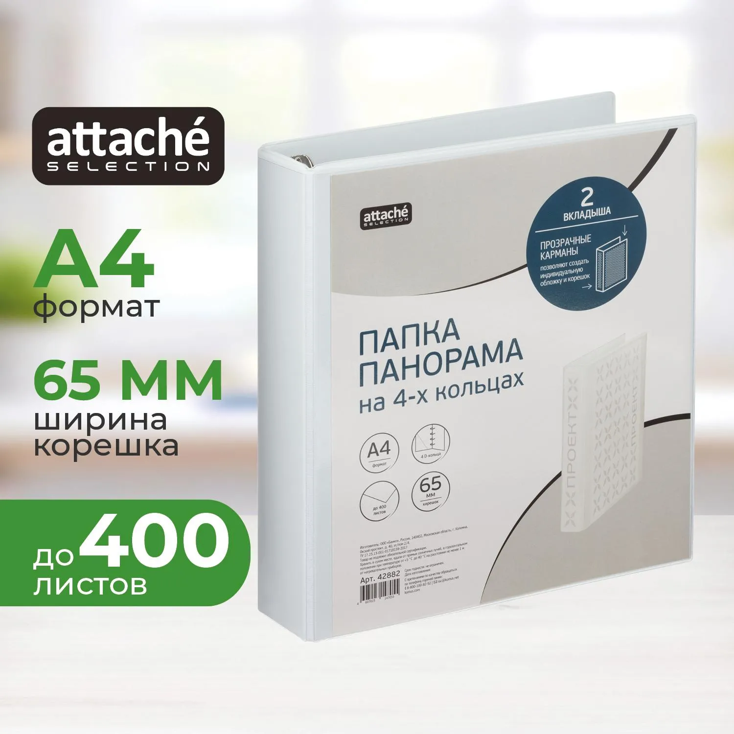 Папка на 4-х кольцах Панорама 65мм Россия, 42882К