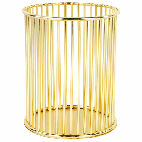 Органайзер-стаканчик для косметики и мелочей MONTE VITA (МОНТЕ ВИТА), металлический, 100х80 мм, золото, 272484