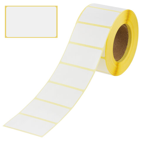 Этикетки термотрансферные, ПОЛУГЛЯНЕЦ, 43х25 мм, 1000 этикеток в ролике, 111972