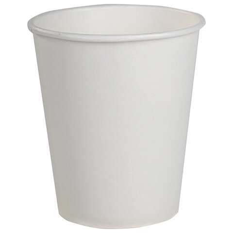 Стакан одноразовый бумажный 165 мл, КОМПЛЕКТ 100 шт., однослойный белый, холодное/горячее, Ve, ФОРМАЦИЯ, HB70-195-0000
