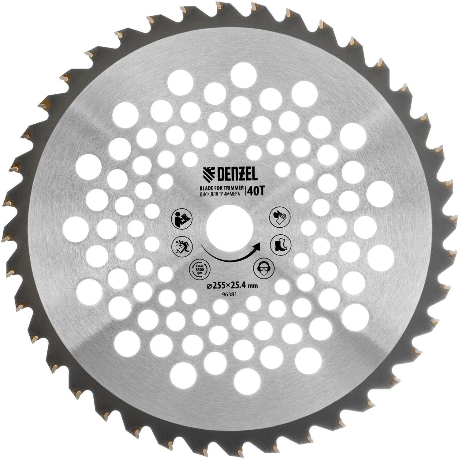 Диск для триммера Denzel, 255 х 25,4 мм, 40 зубьев (96381)