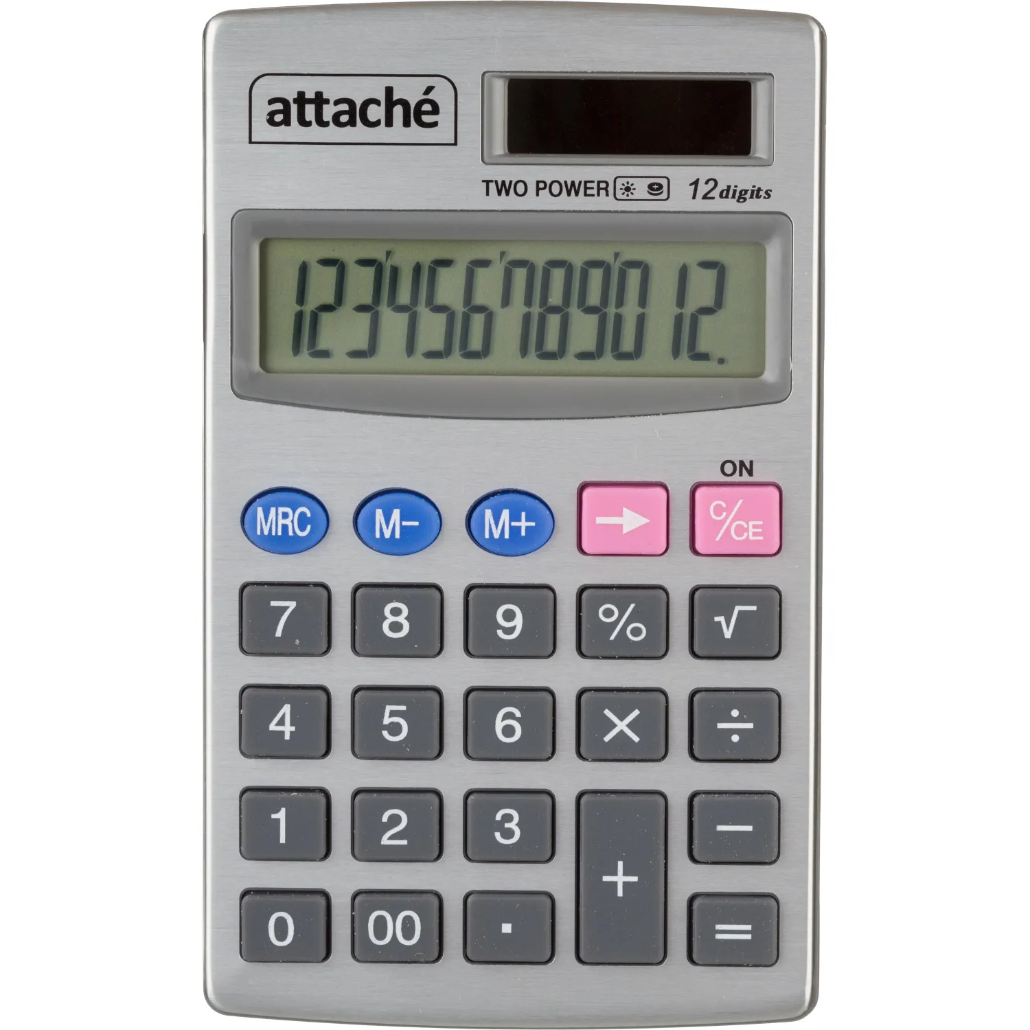 Калькулятор карманный Attache ATC-333-12P 12-ти разрядный серебристый, 1277751К