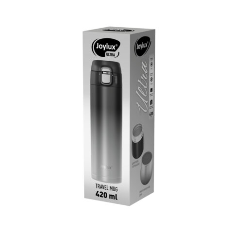 Термокружка 420 мл JOYLUX ULTRA GRADIENT, нержавеющая сталь SUS304, черный/серый, 700274