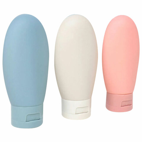 Дорожный набор флаконов в косметичке с наклейками, 3х60 мл, 3 цвета, DASWERK (ДАСВЕРК), 609297