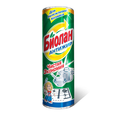 Чистящее средство 400г БИОЛАН "Антижир", порошок, ш/к 14743, 30-6