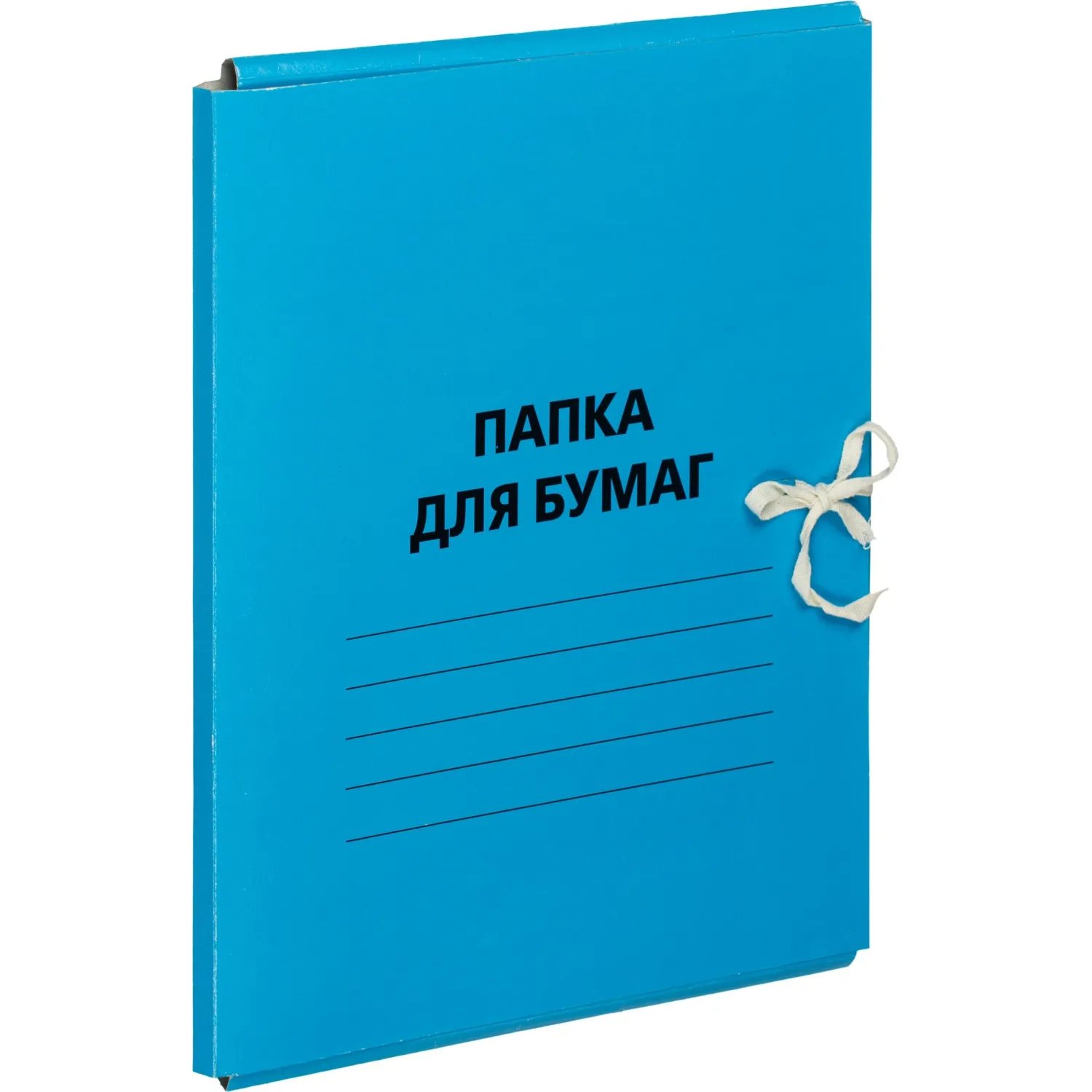 Папка с завязками 300г/м2 мелов, синяя, 113952К