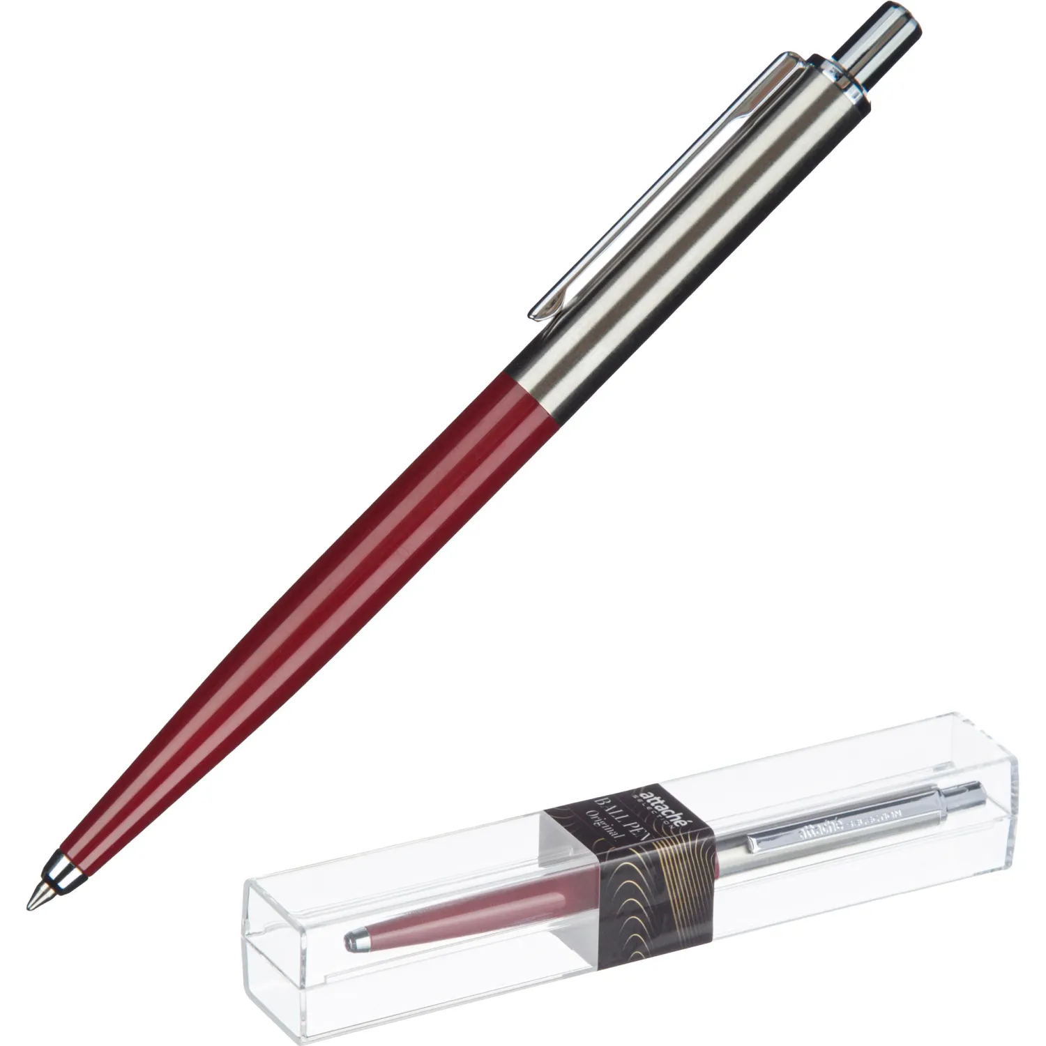 Ручка шариковая автоматическая Attache Selection Original 0,5борд.корп синя, 1563203К