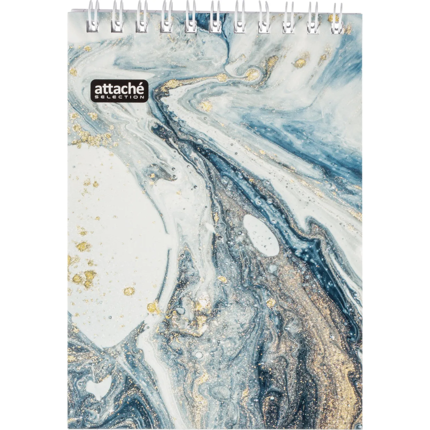 Блокнот А6,80л,кл,греб,карт.обл+УФ-лак Attache Selection FluidСеро-Голуб