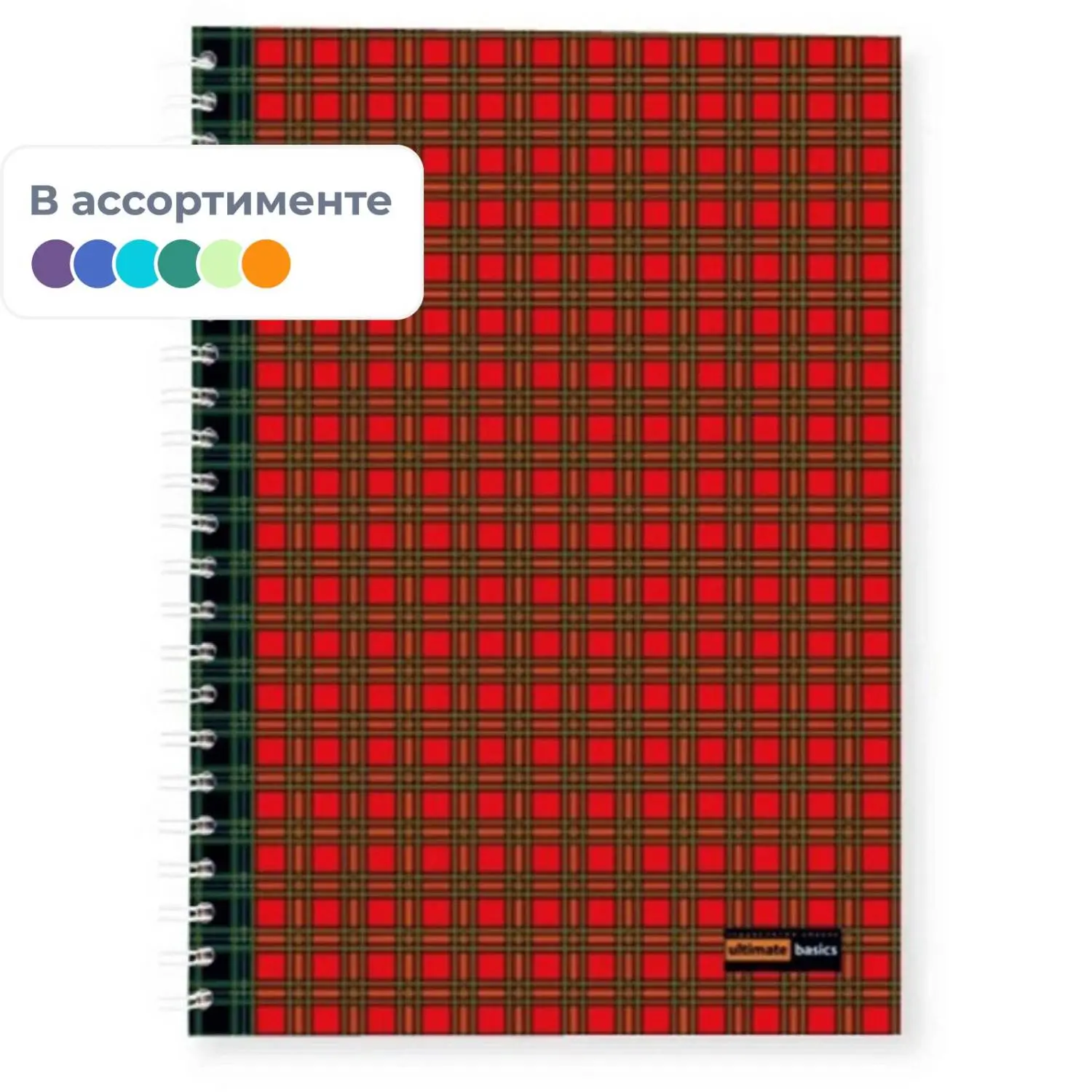 Бизнес-тетрадь А4 96л клетка,спир,обл.карт. А4 ГР. ШОТЛАНДКА 3 ВИДА