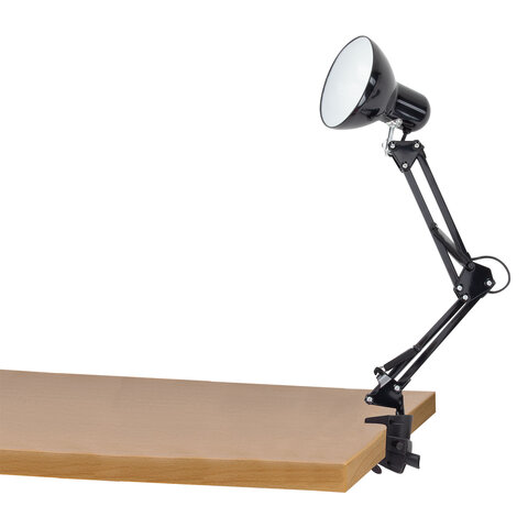 Настольная лампа-светильник SONNEN TL-006, струбцина, 40 Вт, Е27, черный, высота 50 см, 237648